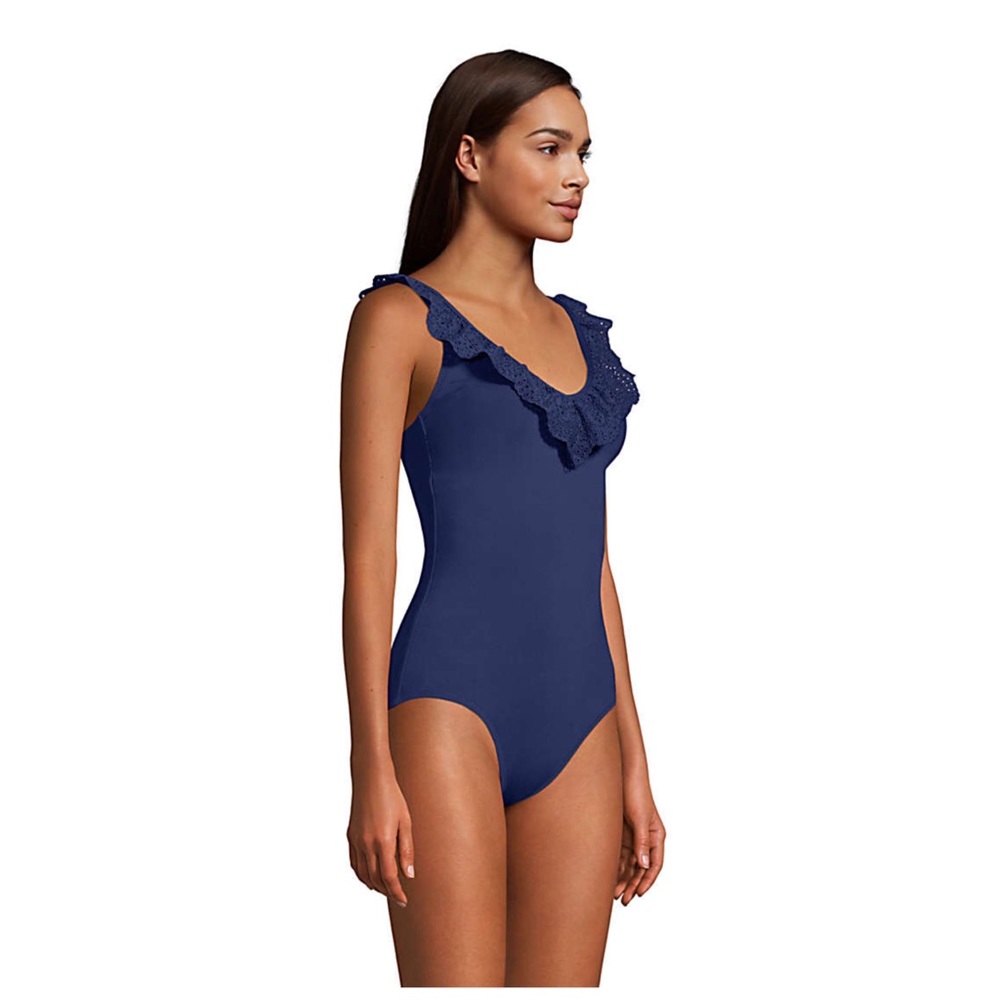 Draper james lands end swimsuit one piece ruffle